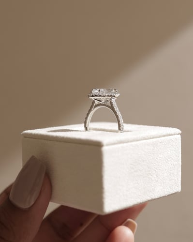 2 CT Marquise Cut Halo and Pave Lab Grown Diamond Engagement Ring