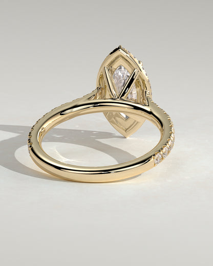 2 CT Marquise Cut Halo and Pave Lab Grown Diamond Engagement Ring
