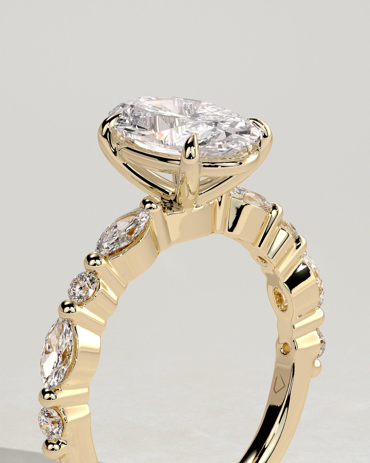 2 CT Oval Shaped Lab Grown Diamond Engagement Ring In Pave Style