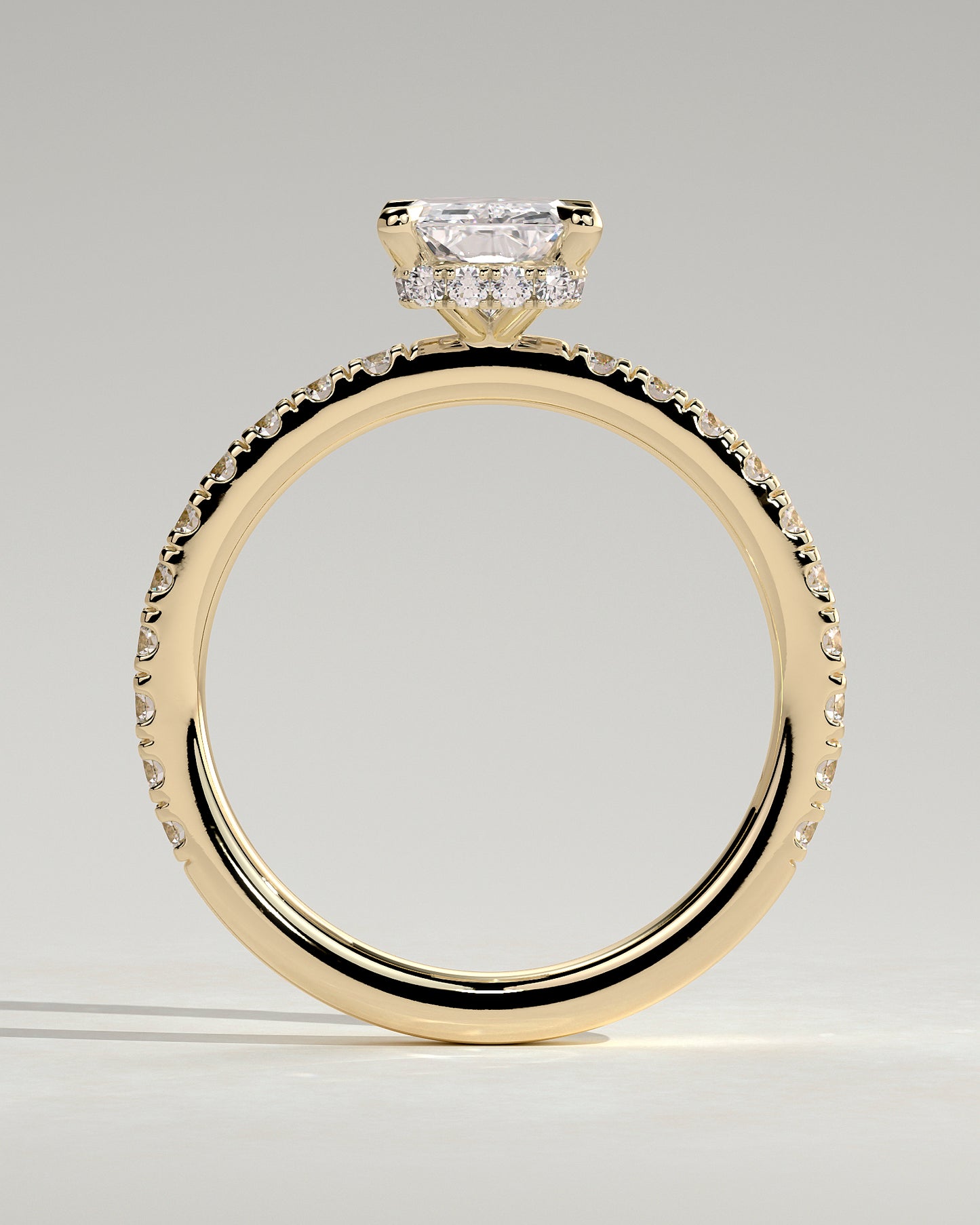 2 CT Radiant Cut Pave & Hidden Halo Styled Lab Grown Diamond Engagement Ring