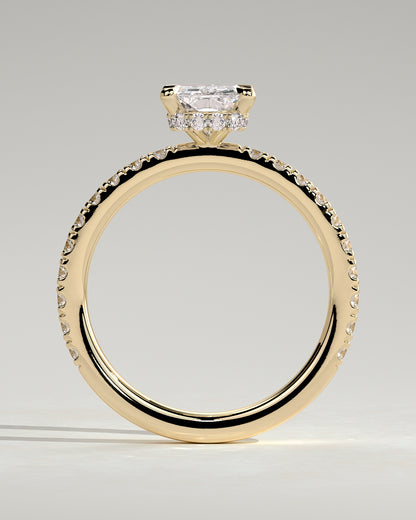 2 CT Radiant Cut Pave & Hidden Halo Styled Lab Grown Diamond Engagement Ring