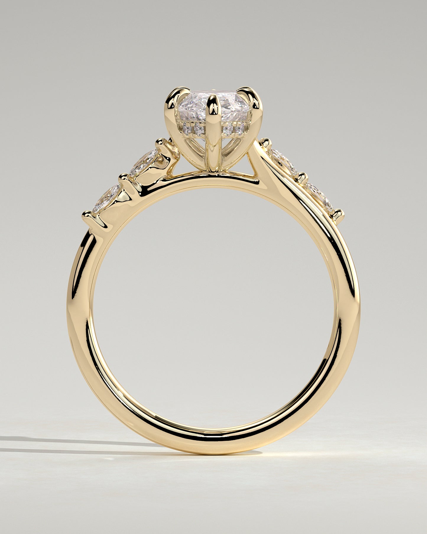 2.0 CT Marquise Pave Lab Grown Diamond Engagement Ring