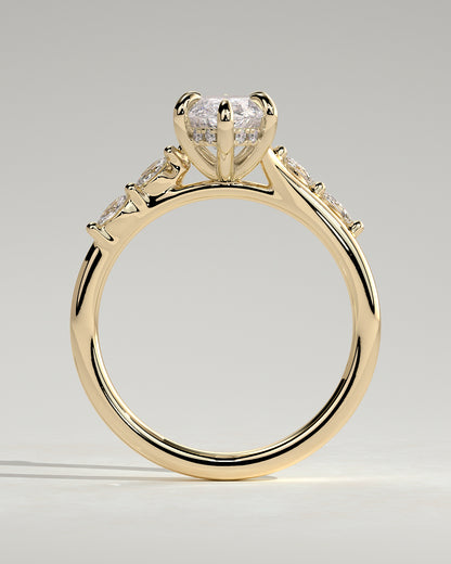 2.0 CT Marquise Pave Lab Grown Diamond Engagement Ring