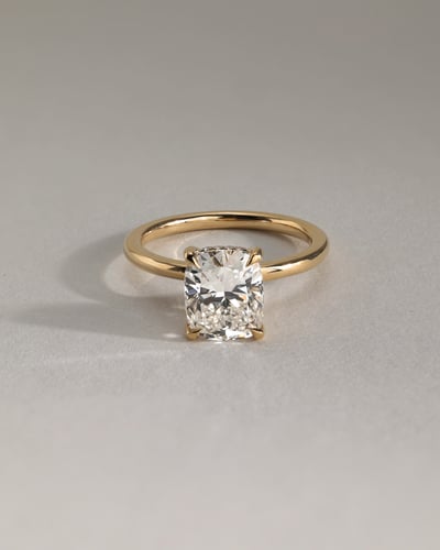 2.0 CT Elongated Cushion Cut Hidden Halo Styled Lab Grown Diamond Engagement Ring