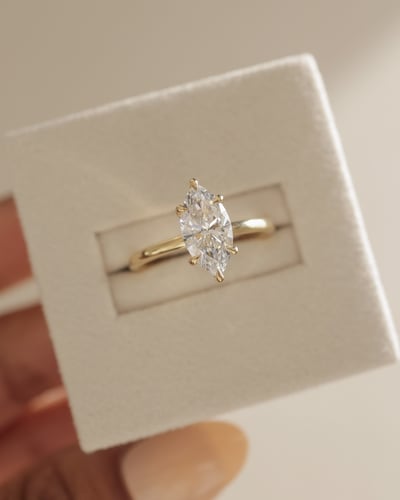 2 CT Marquise Cut Hidden Halo Styled Lab Grown Diamond Engagement Ring