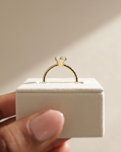 2 CT Round Cut  Pave Styled Lab Grown Diamond Engagement Ring