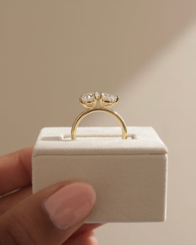 3.0 CT Oval & Pear Cut Toi Et Moi Lab Grown Diamond Engagement Ring