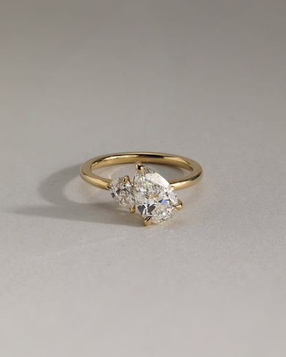 2.8 CT Pear Cut Toi Et Moi Lab Grown Diamond Engagement Ring