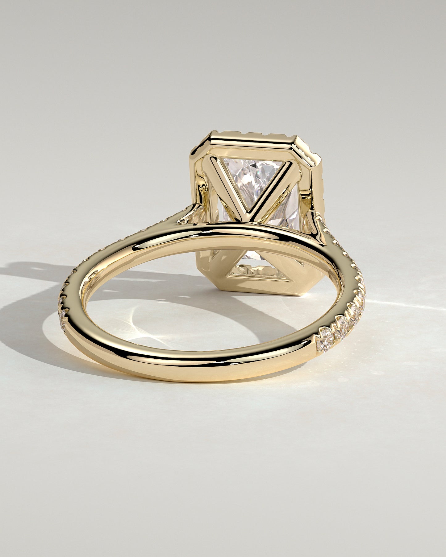 2 CT Radiant Cut Halo and Pave Lab Grown Diamond Engagement Ring