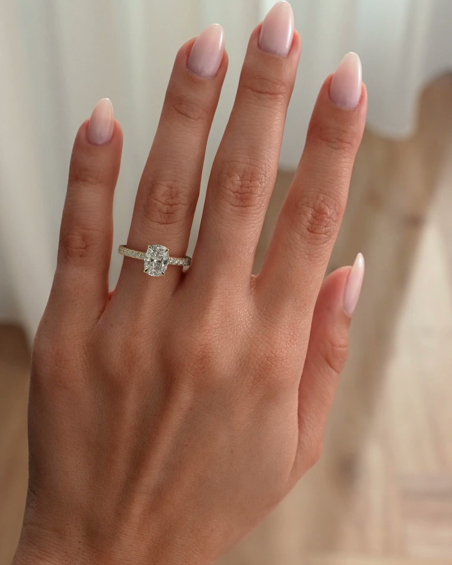 2 CT Elongated Cushion Cut Pave & Hidden Halo Lab Grown Diamond Engagement Ring