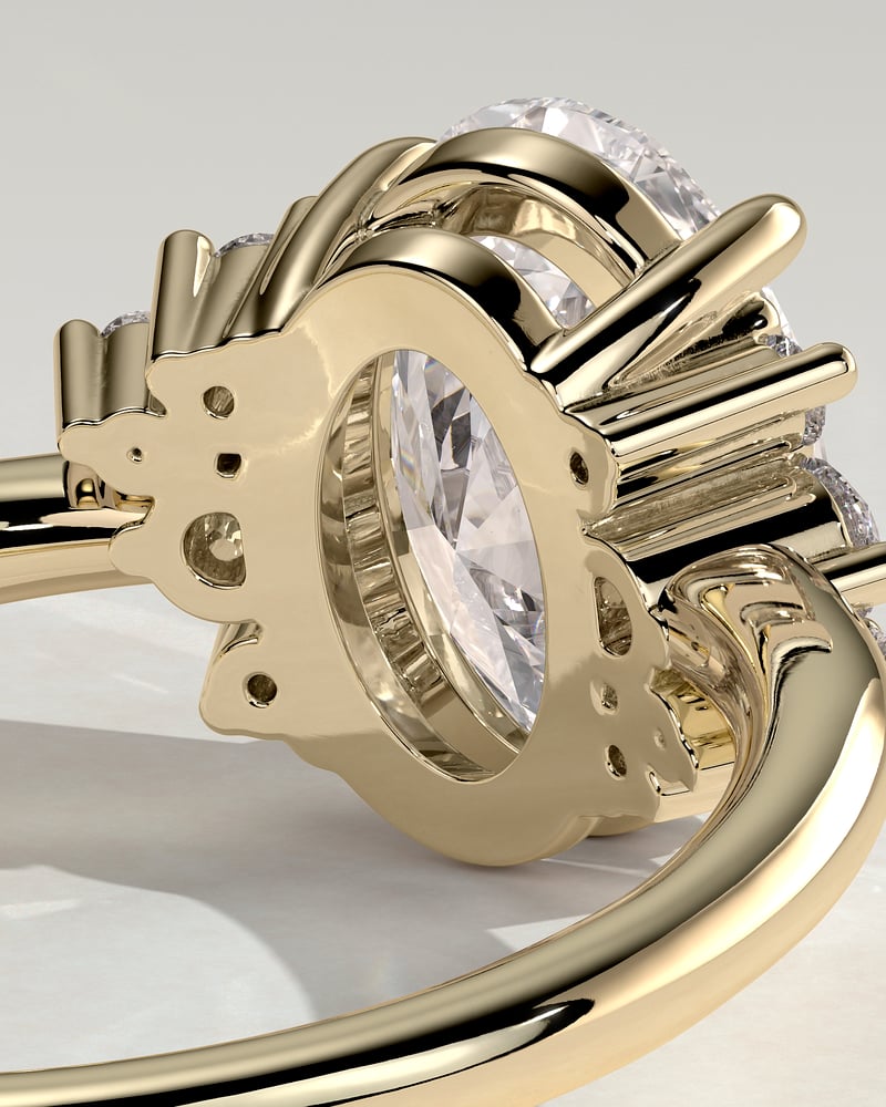 2 CT Oval Cut Cluster Lab Grown Diamond Engagement Ring For Women