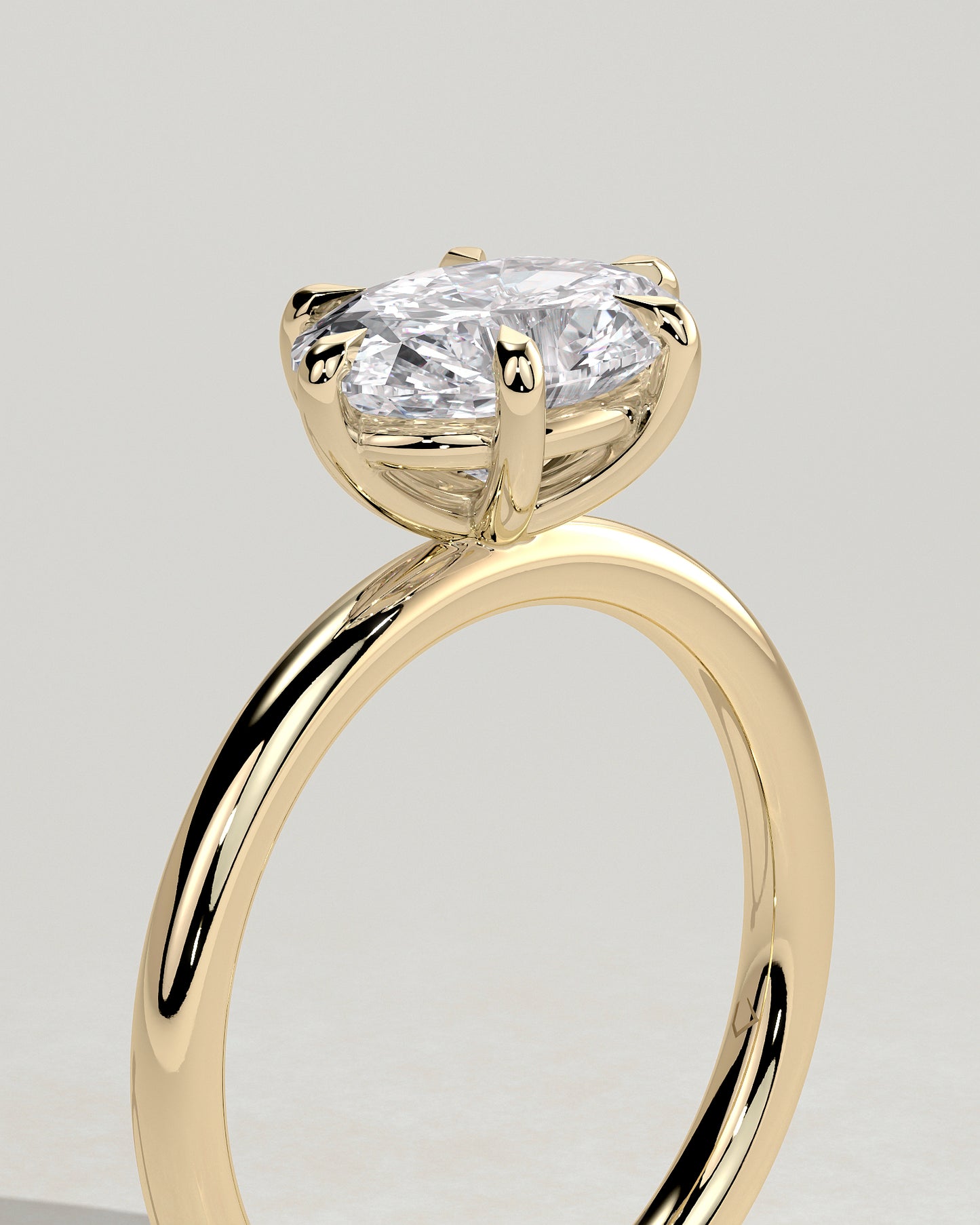 2.0 CT Oval East West 6 Prongs Styled Lab Grown Engagement Ring