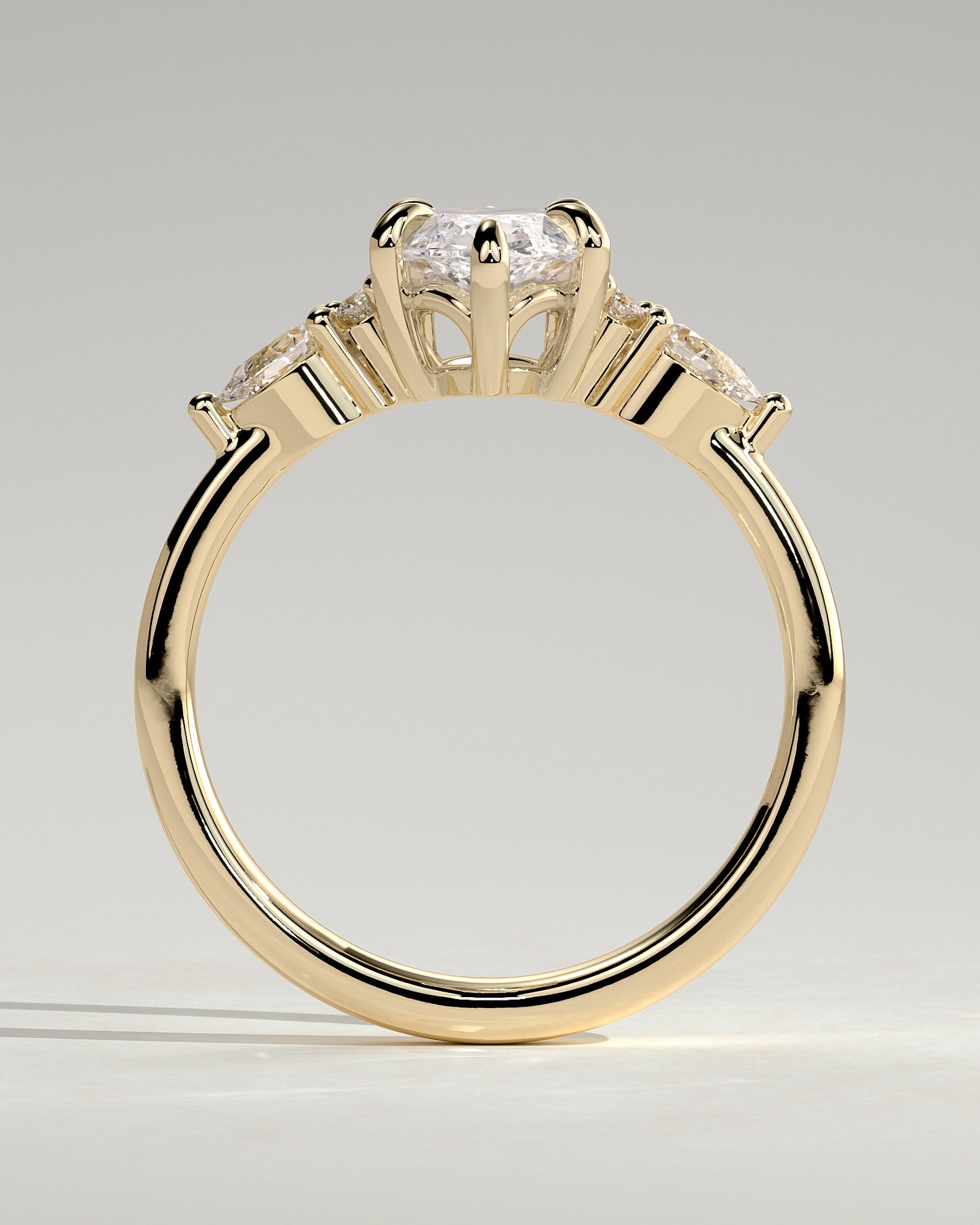 2 CT Marquise Cut Cluster Lab Grown Diamond Engagement Ring