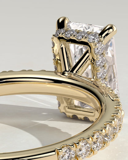 2 CT Radiant Cut Pave & Hidden Halo Styled Lab Grown Diamond Engagement Ring