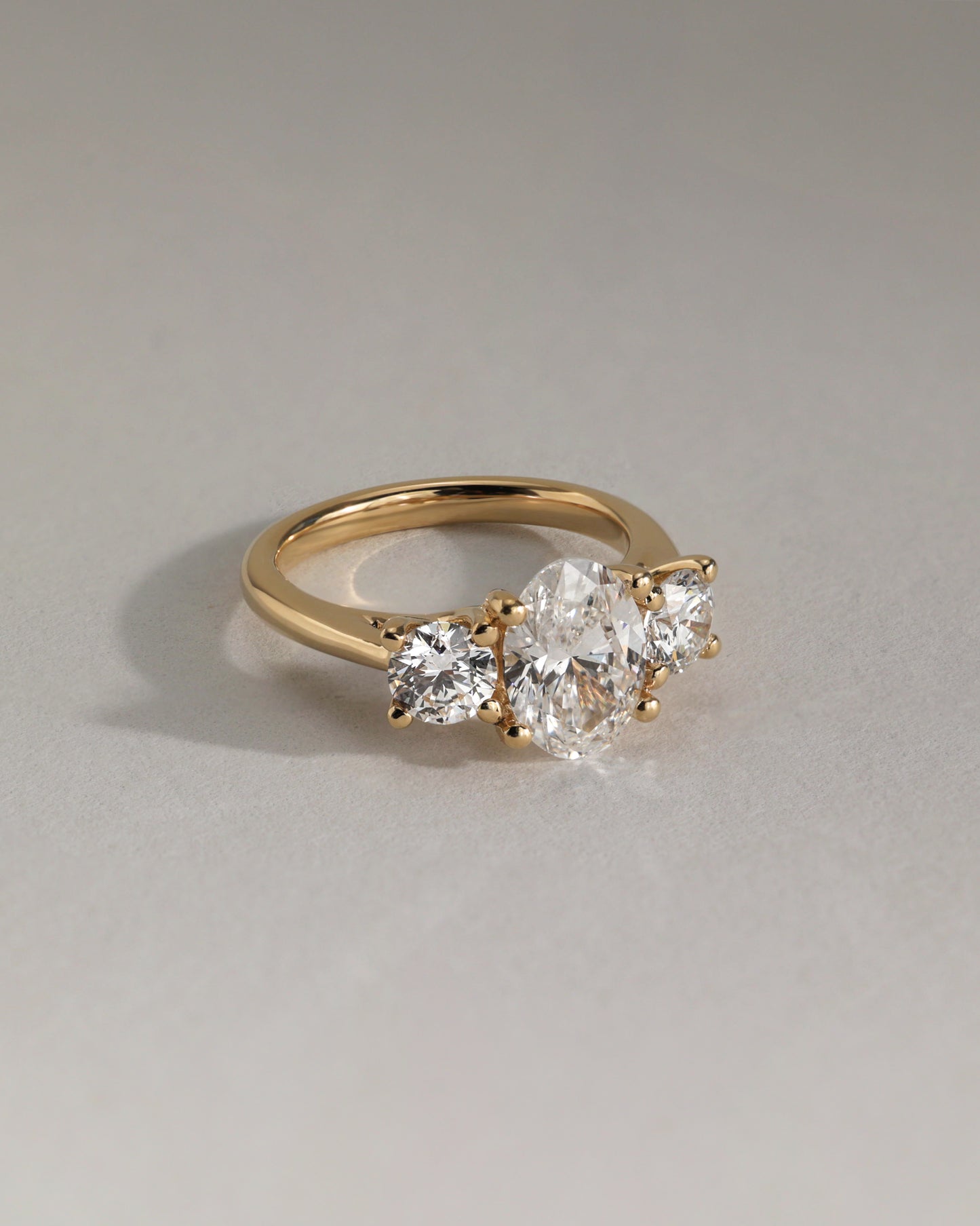 2 CT Oval Cut Three Stone Lab Grown Diamond Engagement Ring