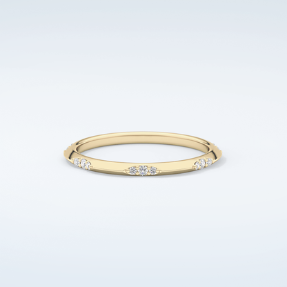 0.09 TCW Round Shaped Moissanite Wedding Band 1