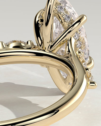 2.0 CT Marquise Pave Lab Grown Diamond Engagement Ring