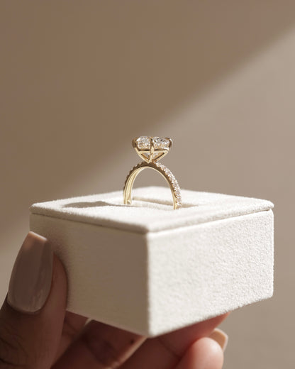 2 CT Heart Cut Pave Styled Lab Grown Diamond Engagement Ring