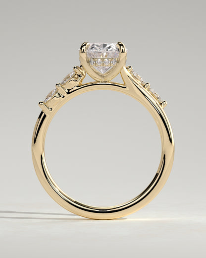 2.0 CT Oval Cut Criss Cross Pave Lab Grown Diamond Engagement Ring