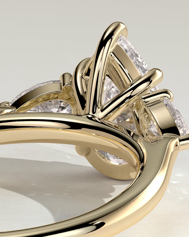 2.0 CT Pear Cut Three Stones Lab Grown Diamond Engagement Ring