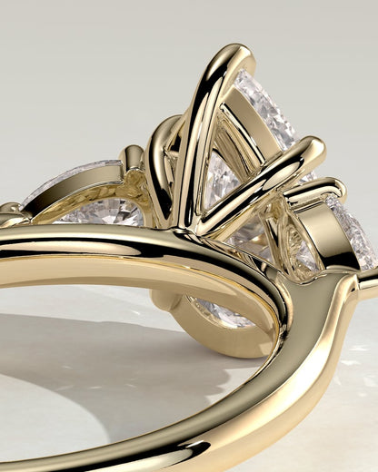 2.0 CT Pear Cut Three Stones Lab Grown Diamond Engagement Ring