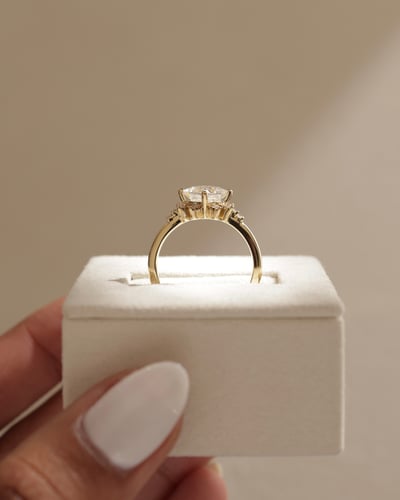 Princess Cut Custer Lab Grown Diamond Engagement Ring