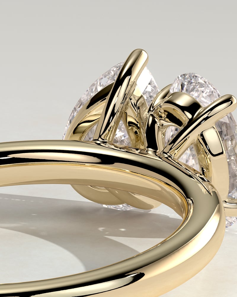 3.0 CT Oval & Pear Cut Toi Et Moi Lab Grown Diamond Engagement Ring