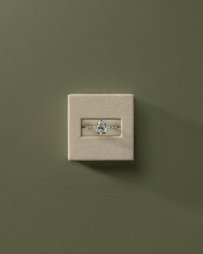 2 CT Pear Cut Pave Styled Lab Grown Diamond Engagement Ring