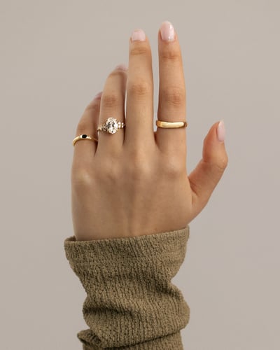 2.0 CT Oval Cut Cluster Styled Lab Grown Diamond Engagement Ring