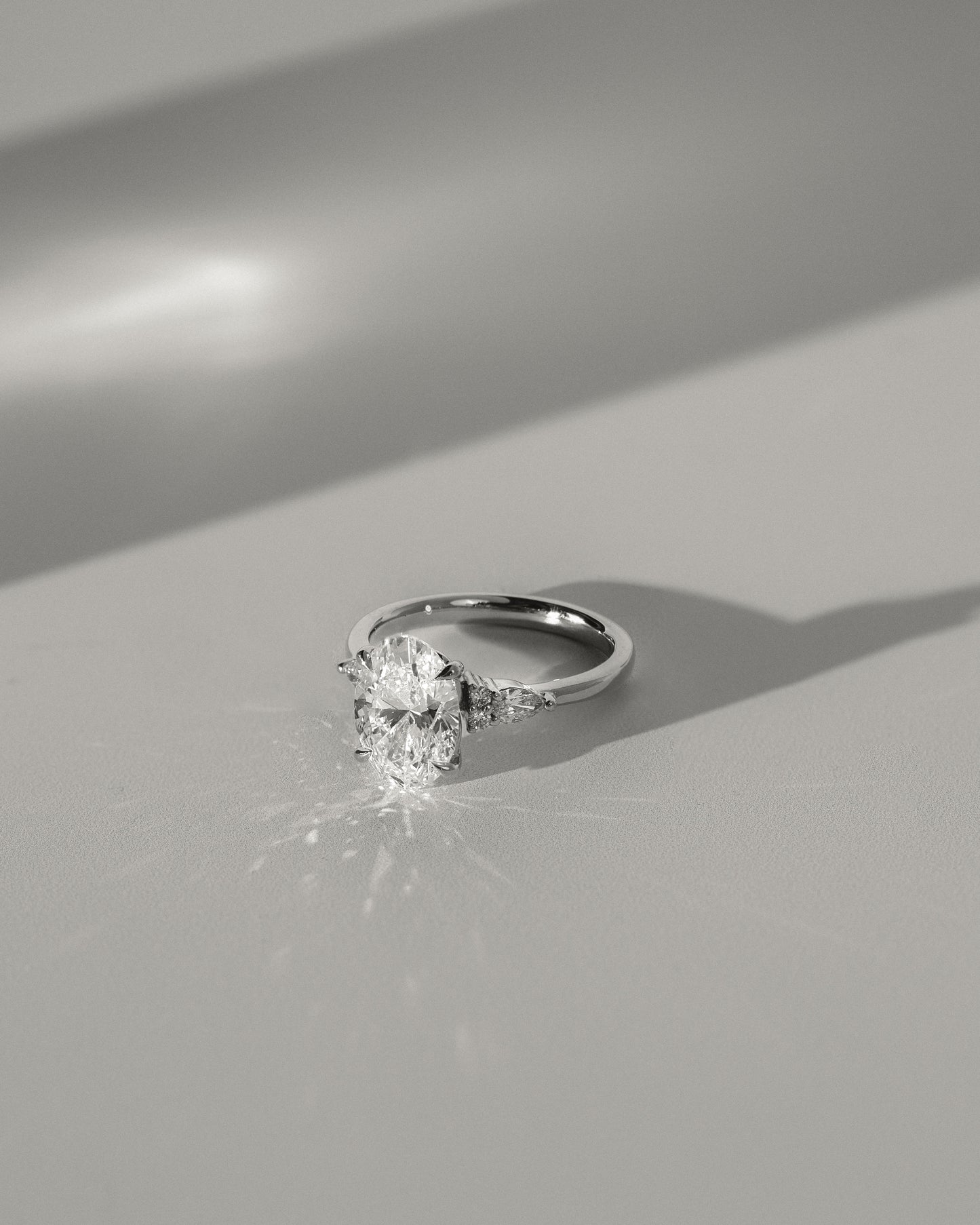 2 CT Oval Cut Cluster Lab Grown Diamond Engagement Ring