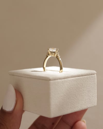 Princess Cut Custer Lab Grown Diamond Engagement Ring