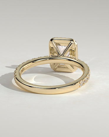 2 CT Emerald Cut Halo and Pave Lab Grown Diamond Engagement Ring