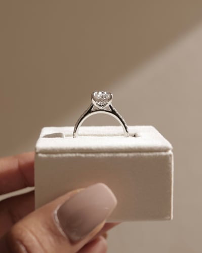 2 CT Pear Cut Pave Style Lab Grown Diamond Engagement Ring