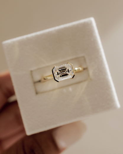 2 CT Emerald Cut East-West Solitaire Lab Grown Diamond Engagement Ring