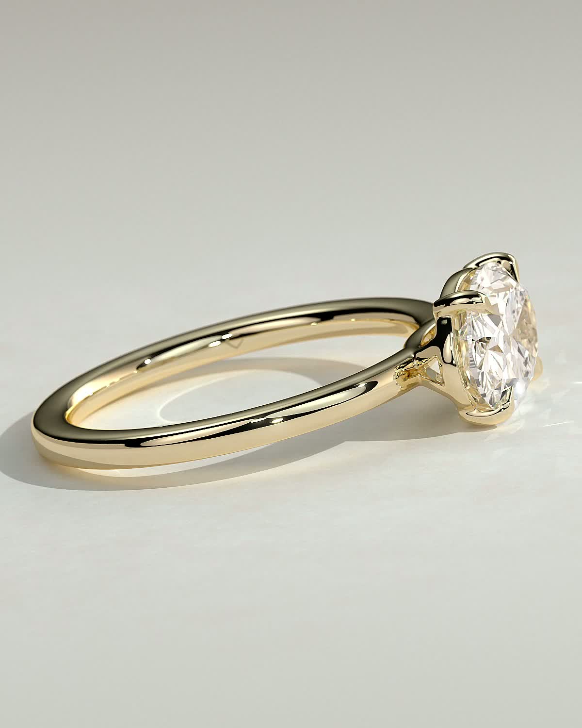 2.0 CT Oval East-West Solitaire Lab Grown Diamond Engagement Ring