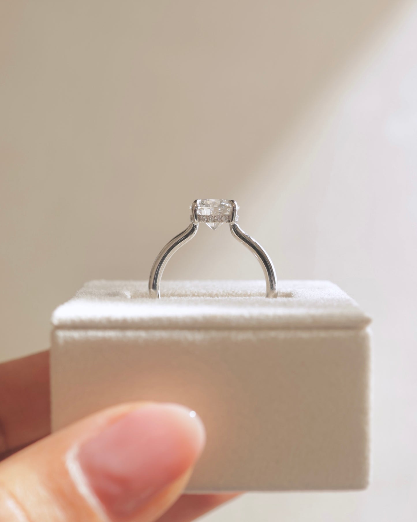 2 CT Round Cut Hidden Halo Styled Lab Grown Diamond Engagement Ring For Her