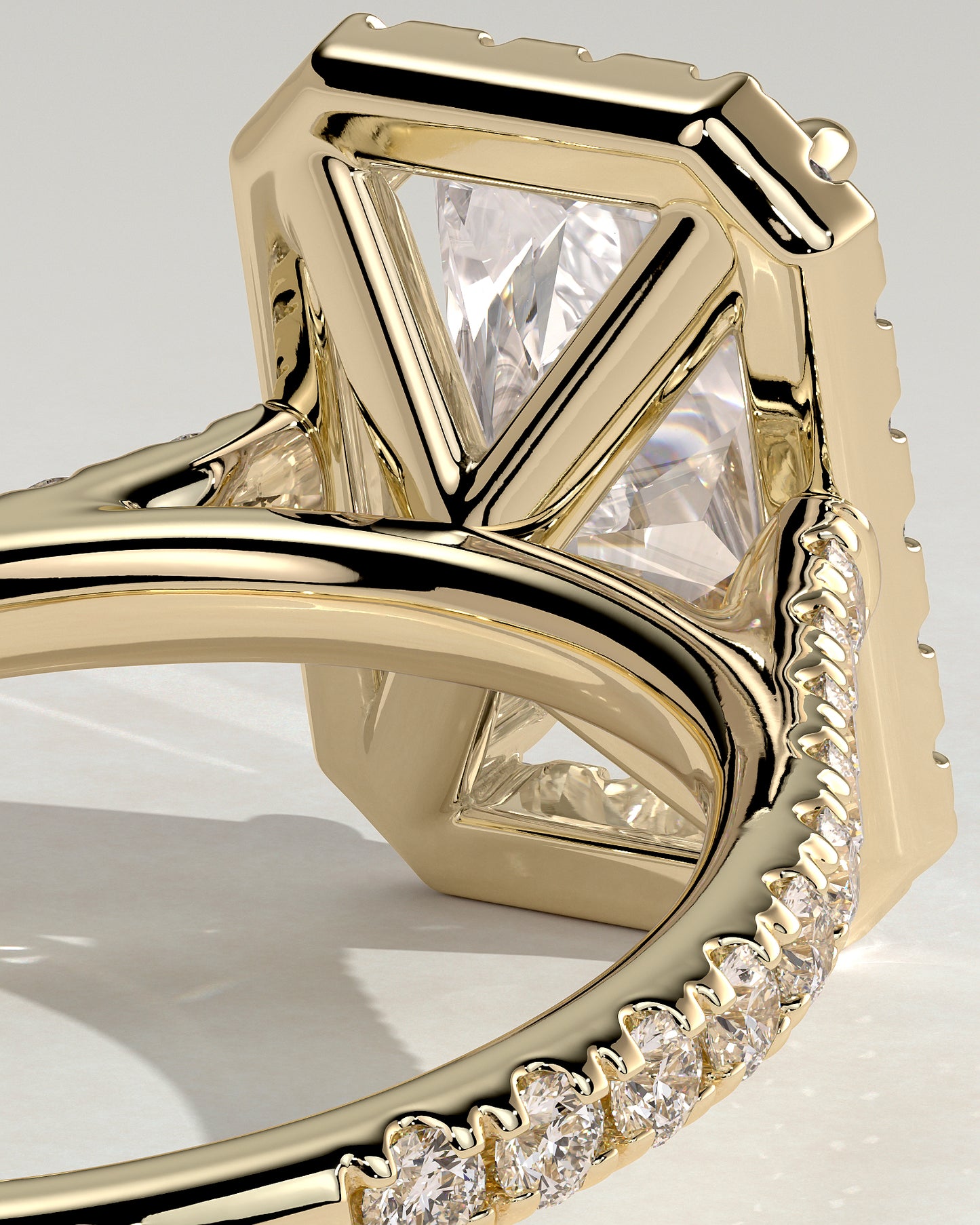 2 CT Radiant Cut Halo and Pave Lab Grown Diamond Engagement Ring