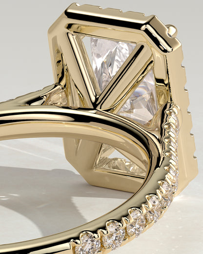 2 CT Radiant Cut Halo and Pave Lab Grown Diamond Engagement Ring