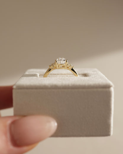 2 CT Pear Cut Cluster Styled Lab Grown Diamond Engagement Ring