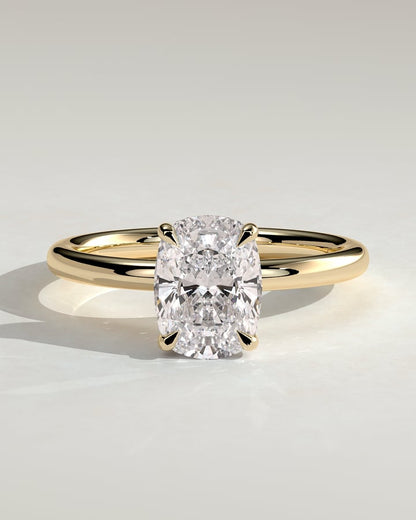 2.0 CT Elongated Cushion Cut Hidden Halo Styled Lab Grown Diamond Engagement Ring