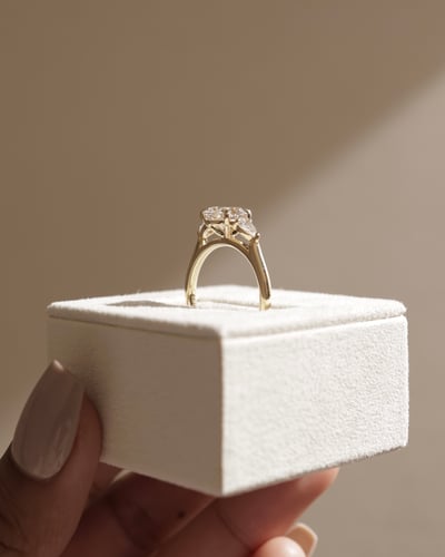 2.0 CT Pear Cut Three Stones Lab Grown Diamond Engagement Ring