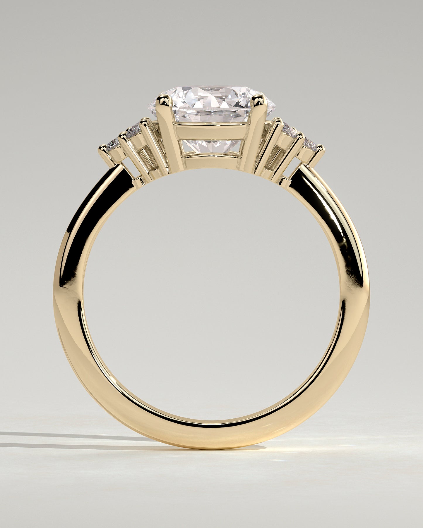 2 CT Round Cut Cluster Style Lab Grown Diamond Engagement Ring