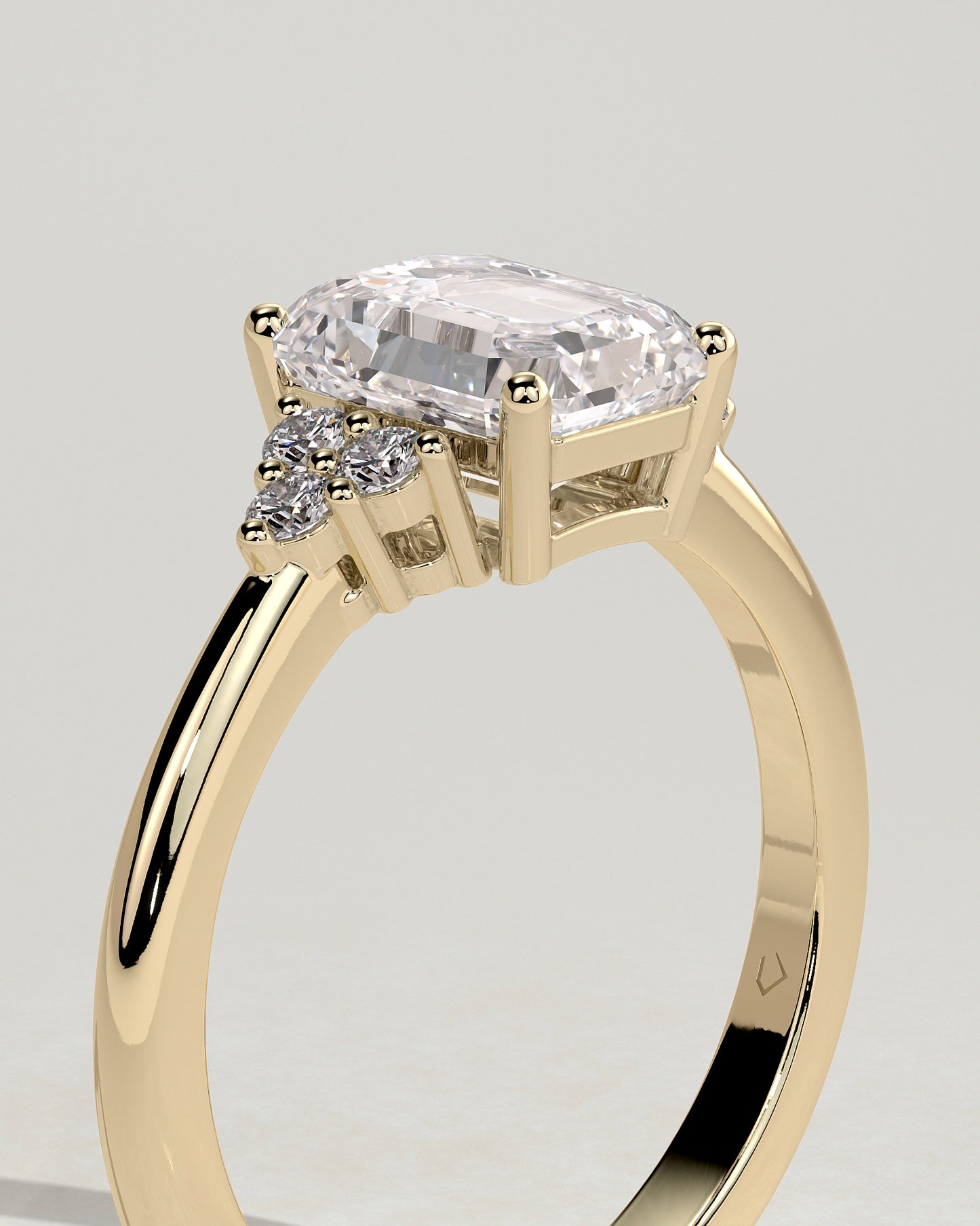 2.0 CT Emerald Cluster Style Lab Grown Engagement Ring