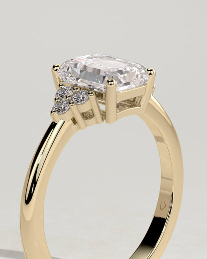 2.0 CT Emerald Cluster Style Lab Grown Engagement Ring