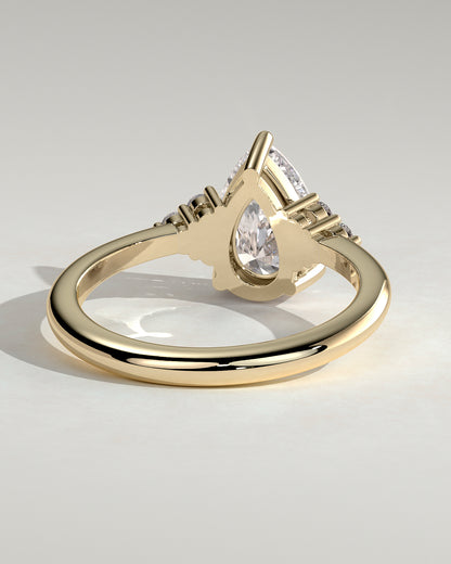 2 CT Pear Cut Cluster Styled Lab Grown Diamond Engagement Ring