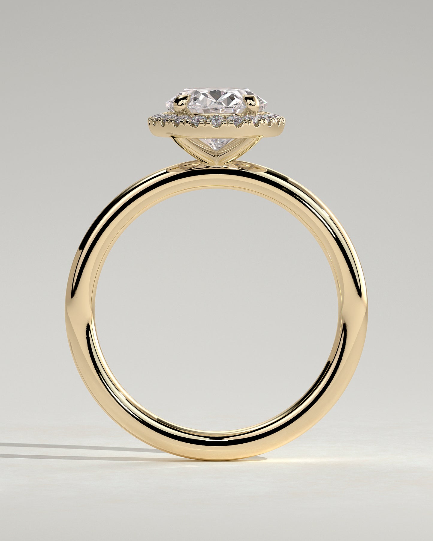 2 CT Oval Cut Halo Lab Grown Diamond Engagement Ring