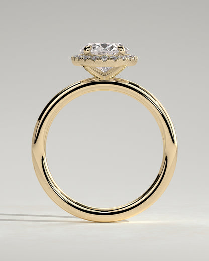 2 CT Oval Cut Halo Lab Grown Diamond Engagement Ring