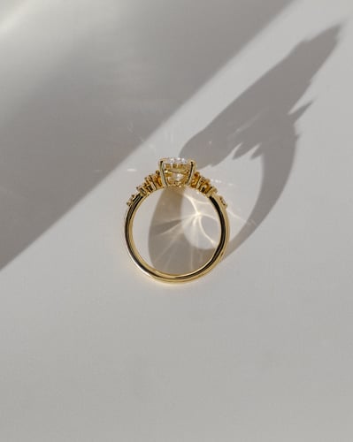 2.0 CT Oval Cut Cluster Styled Lab Grown Diamond Engagement Ring