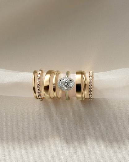 2 CT Oval Cut Halo Lab Grown Diamond Engagement Ring