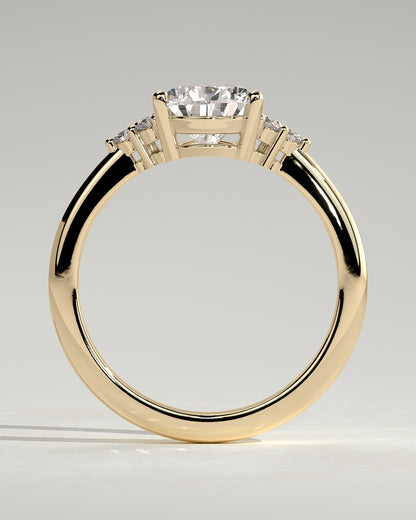 2 CT Pear Cut Cluster Styled Lab Grown Diamond Engagement Ring